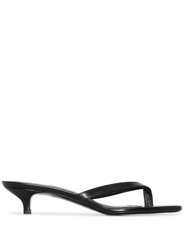 Totême TOTEME Leather Heeled Thong Sandals 1