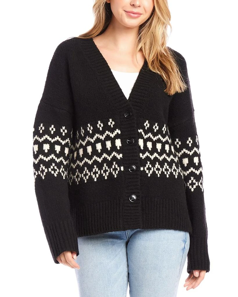 Karen Kane Jacquard Sweater Cardigan 1