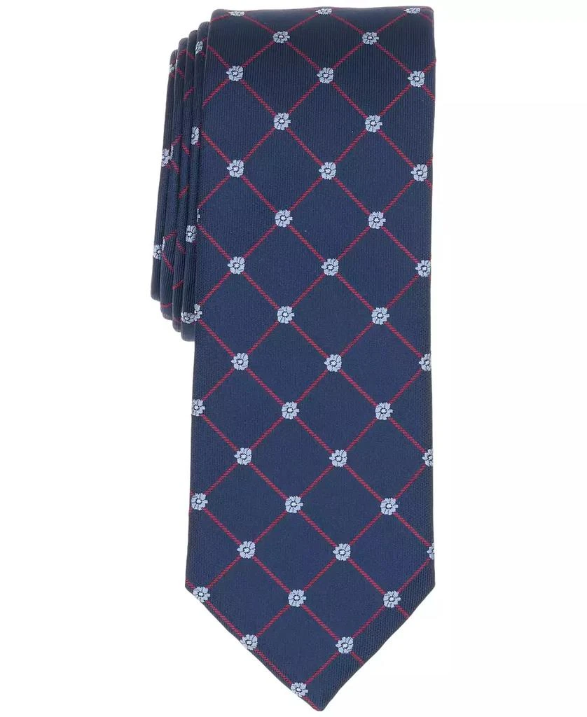 Bar III Men's Floral and Club Grid Pattern Tie, Macy's Exclusive 1