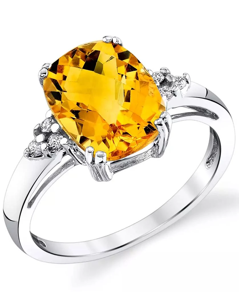 Macy's Citrine (2-3/4 ct. t.w.) & Diamond (1/20 ct. t.w.) Ring in Sterling Silver 1