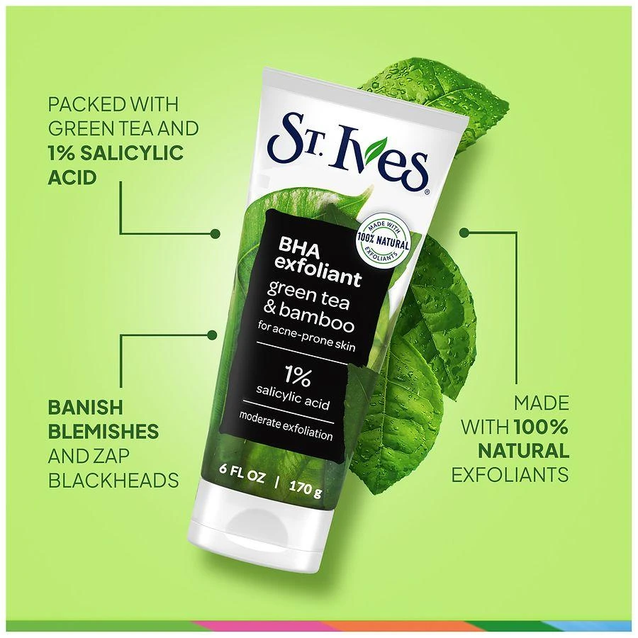 St. Ives BHA Green Tea 
Bamboo Face Scrub Green Tea 
Bamboo 3
