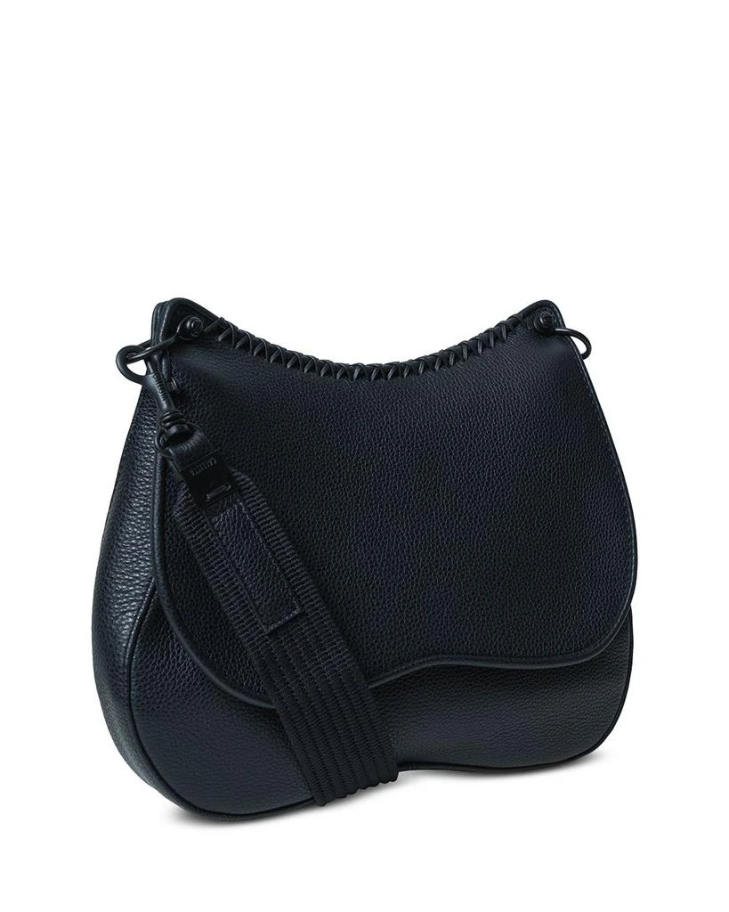 Callista Medium Saddle Bag Black Grained Leather 3