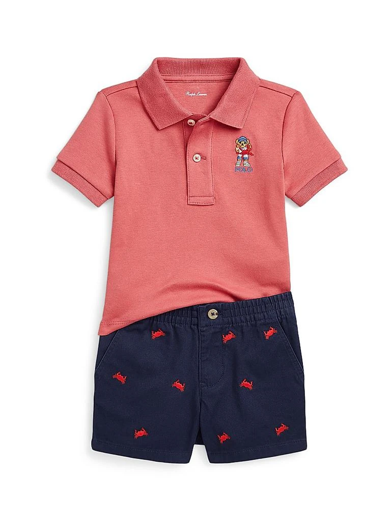 Ralph Lauren Baby Boy's 2-Piece Polo Bear Polo Shirt & Shorts Set 1