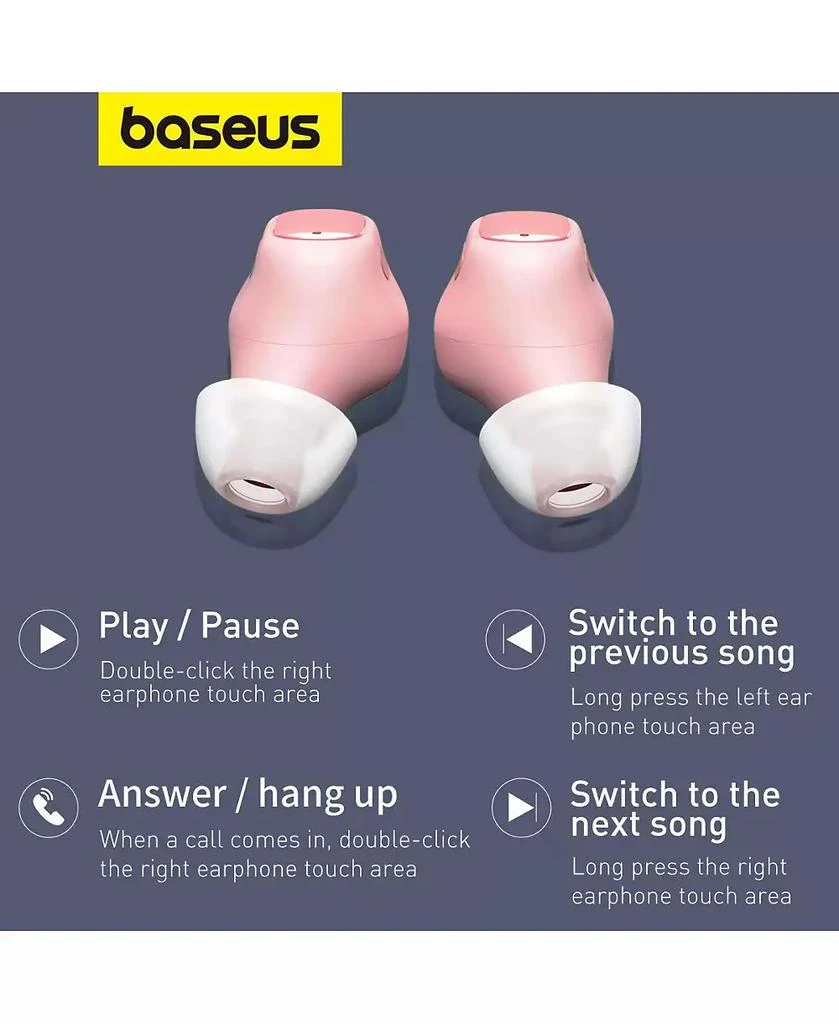 Baseus Bowie WM01 True Wireless Earbuds Bluetooth Headphones - White 8