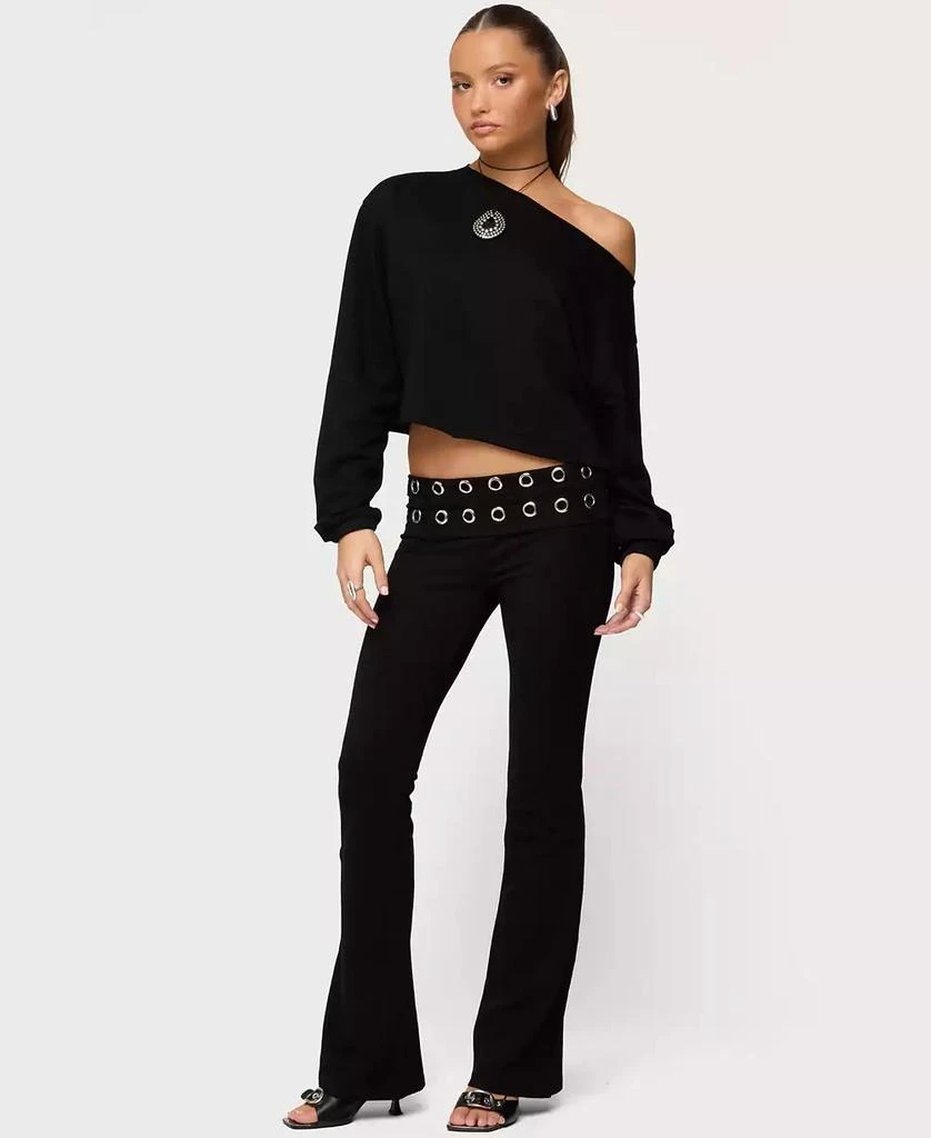 Edikted Women
s Nairobi Grommet Foldover Flared Leggings 3