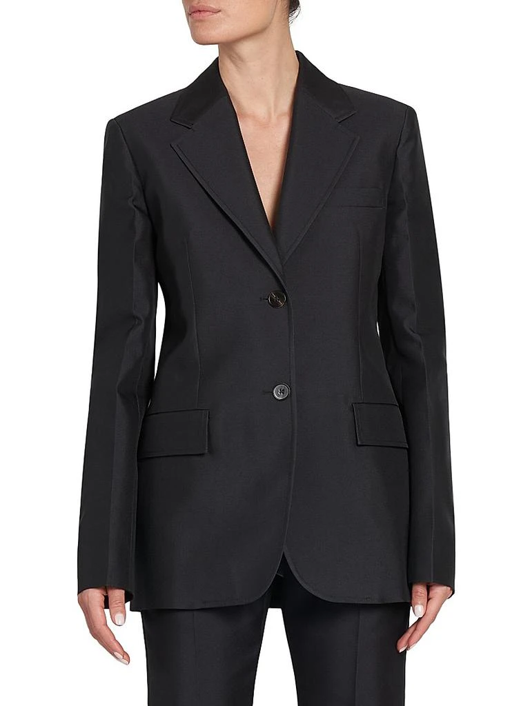 Jil Sander Gabardine Silk-Blend Tailored Blazer 3