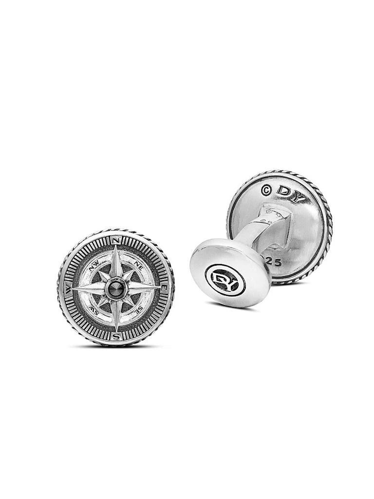 David Yurman Maritime® Compass Cufflinks with Center Black Diamond 4