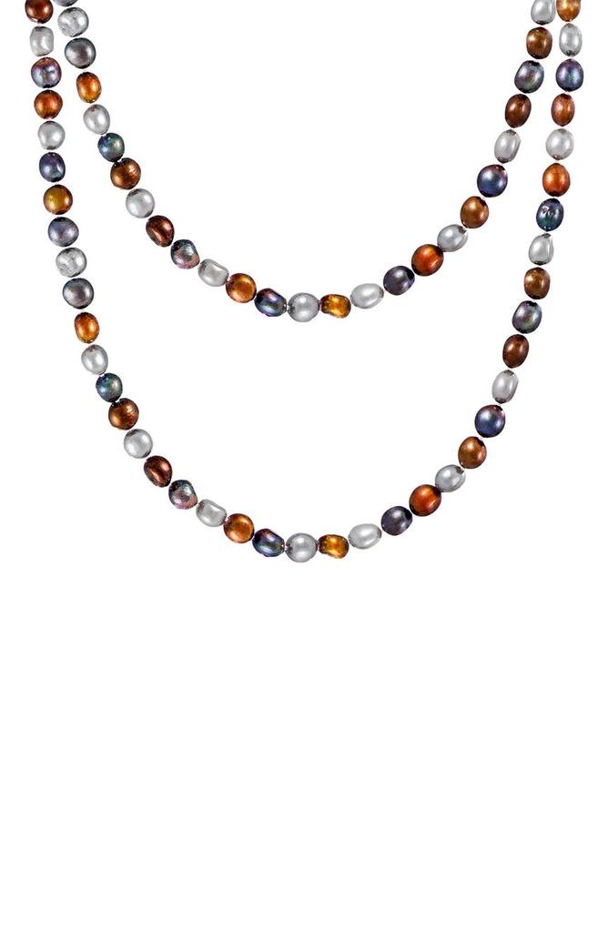 Splendid Pearls Multicolor Dyed Freshwater Pearl Endless Necklace