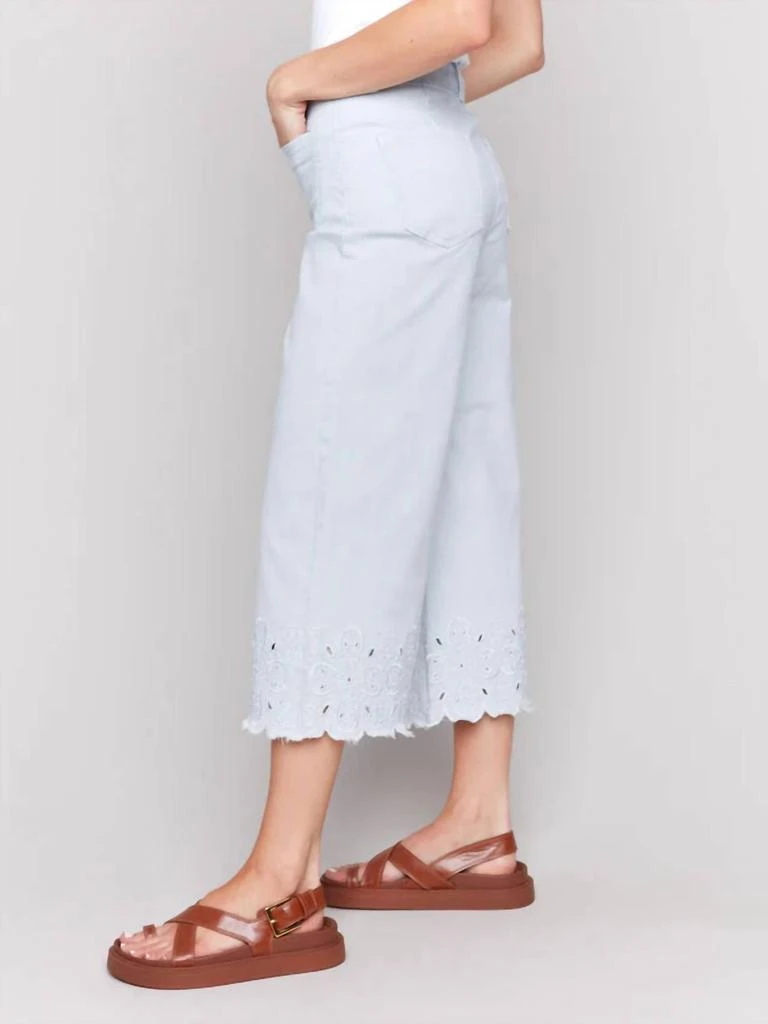CHARLIE B Charlie B - Scallop Hem Crop Wide Leg Pants 3
