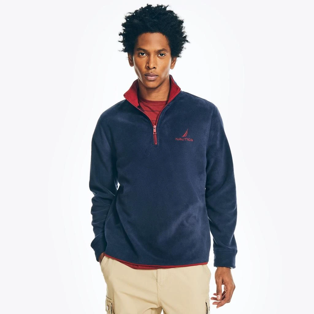 Nautica Mens Quarter Zip Nautex Fleece Pullover 6