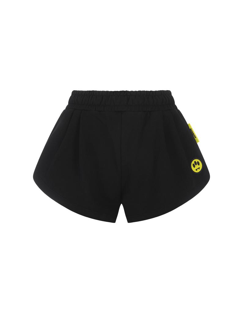 Barrow Black Crop Shorts With Smile Patch