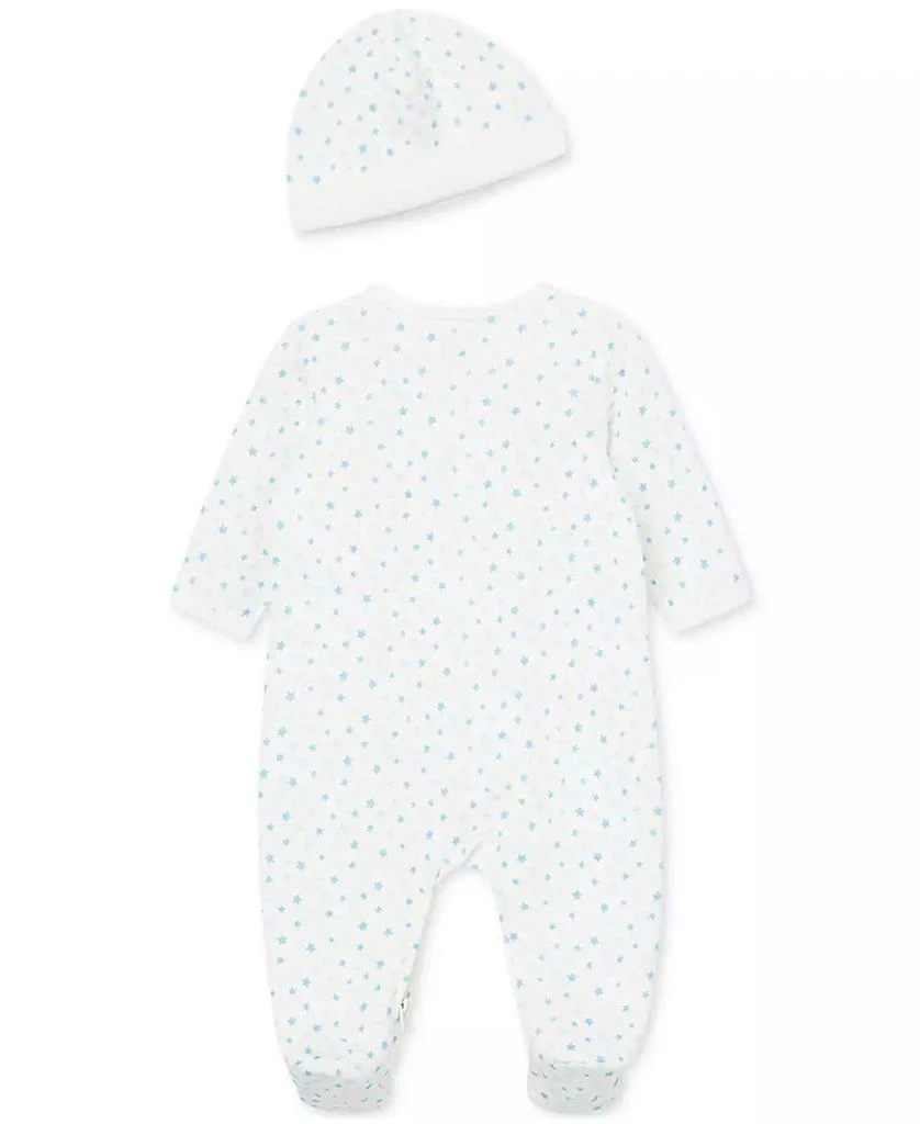 Little Me Baby Boy or Baby Girl Quilt Footed Coverall and Hat, 2 Piece Set 2