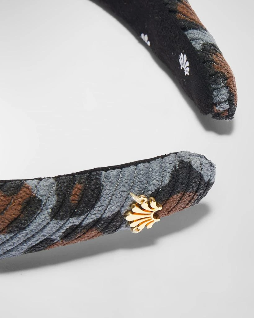 Lele Sadoughi Alice Leopard Corduroy Headband 2