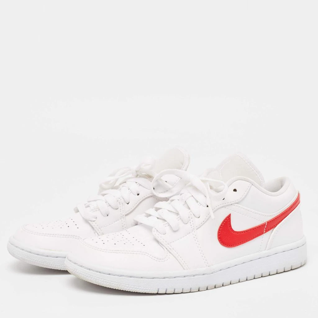 Jordan Air Jordans White/Red Leather Air Jordan 1 White Red Sneakers Size 37.5 2