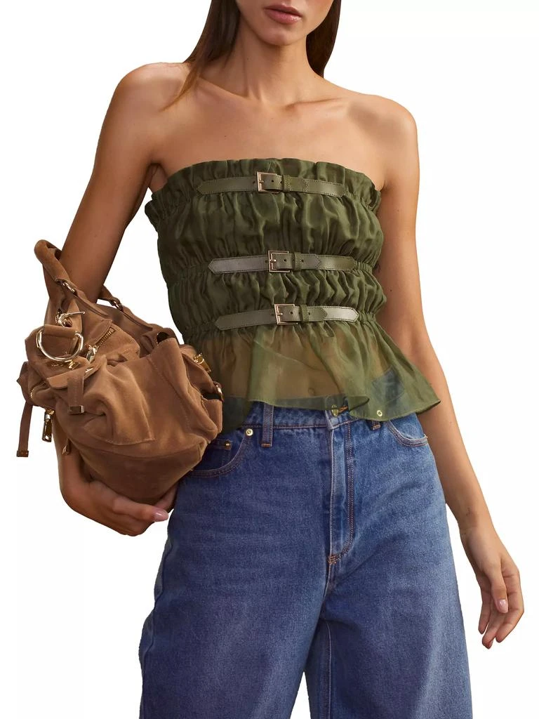 Cynthia Rowley Silk Buckle-Strap Smock Top 5