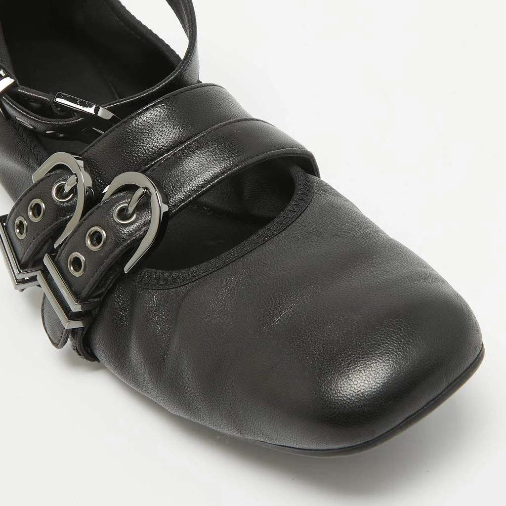 Stuart Weitzman Stuart Weitzman Black Leather Bolshoi Buckle Detail Ballet Flats Size 40 7