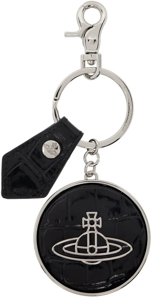 Vivienne Westwood Silver & Black Thin Line Orb Keychain 1