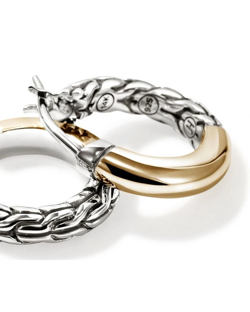 John Hardy 14K Yellow Gold & Sterling Silver JH Essentials Crossover Hoop Earrings, 10mm 5