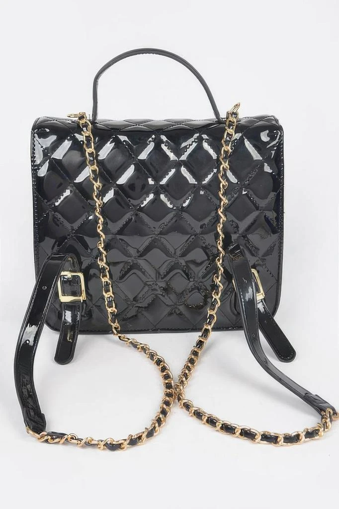 FASHNZFAB Quilted Enamel Backpack 3