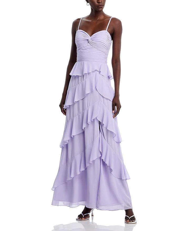 AQUA Chiffon Tiered Ruffled Dress - Exclusive 3