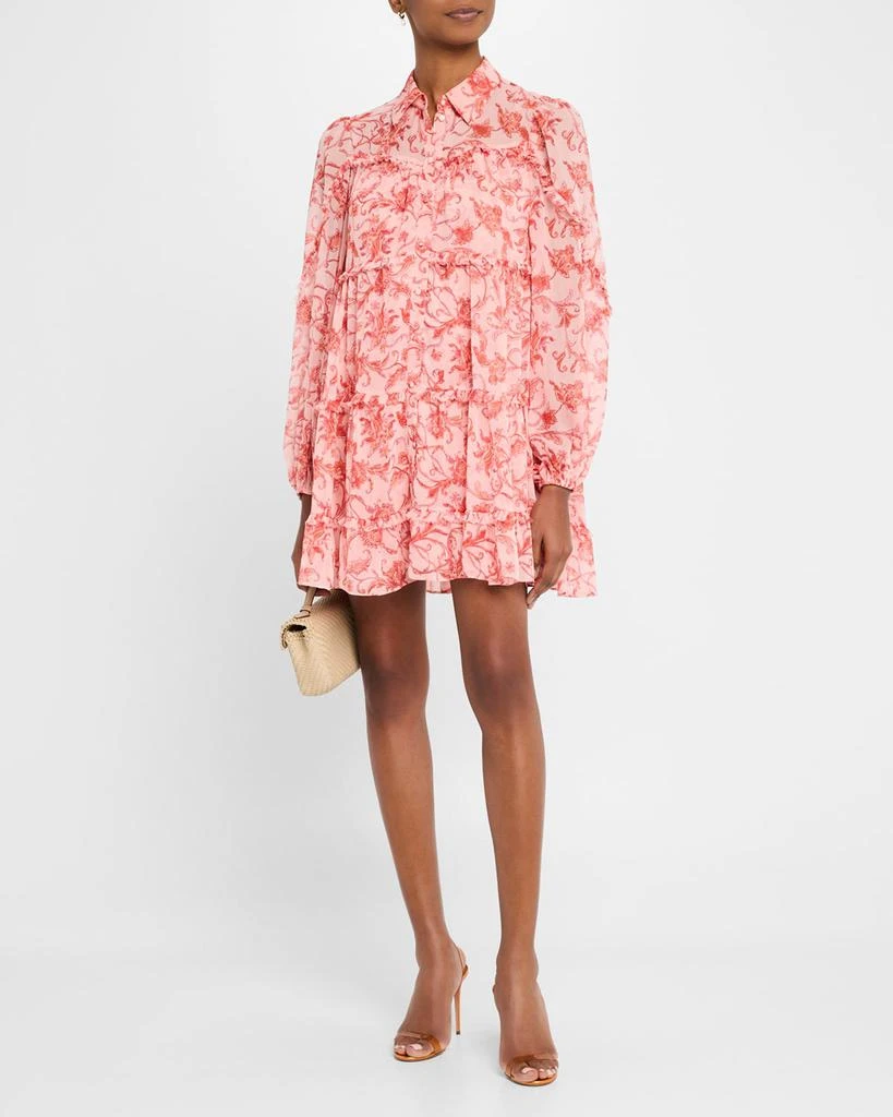 Cinq a Sept Kennedy Paisley Long-Sleeve Mini Dress 2