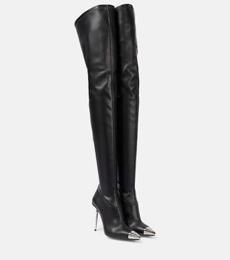 David Koma Faux leather over-the-knee boots 1