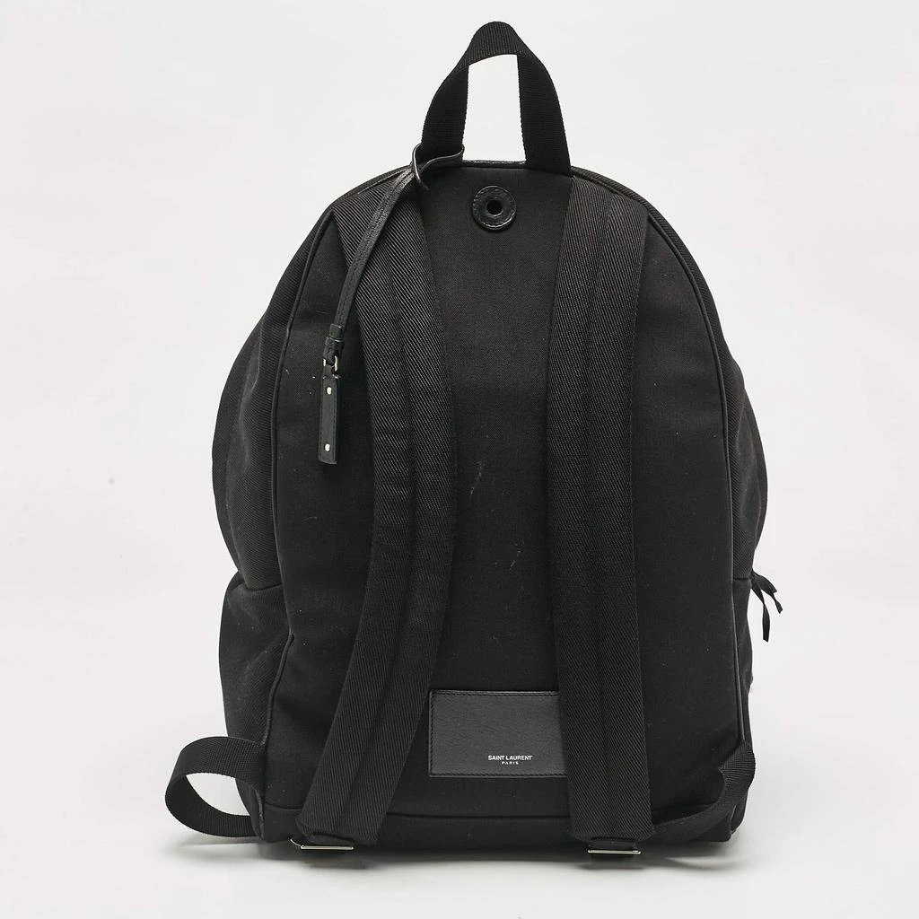Yves Saint Laurent Saint Laurent Black Canvas and Leather City Studded Backpack 4