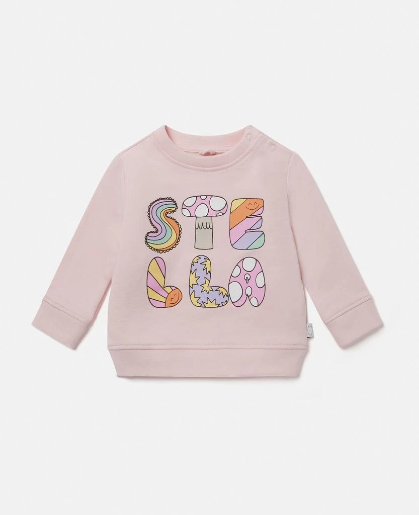 Stella McCartney Stella McCartney - Stella Woodland Lettering Crewneck Sweatshirt, Pink, Size: 12m 1