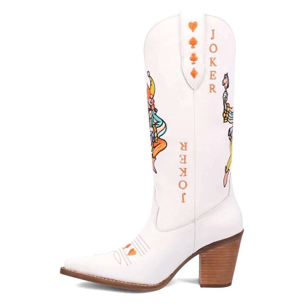 Dingo Joker Graphic Embroidered Snip Toe Pull On Cowboy Boots 3