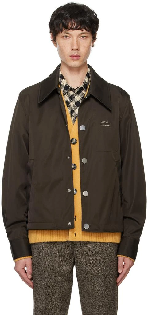 AMI Brown 'Ami Alexandre Mattiussi' Buttoned Jacket 1