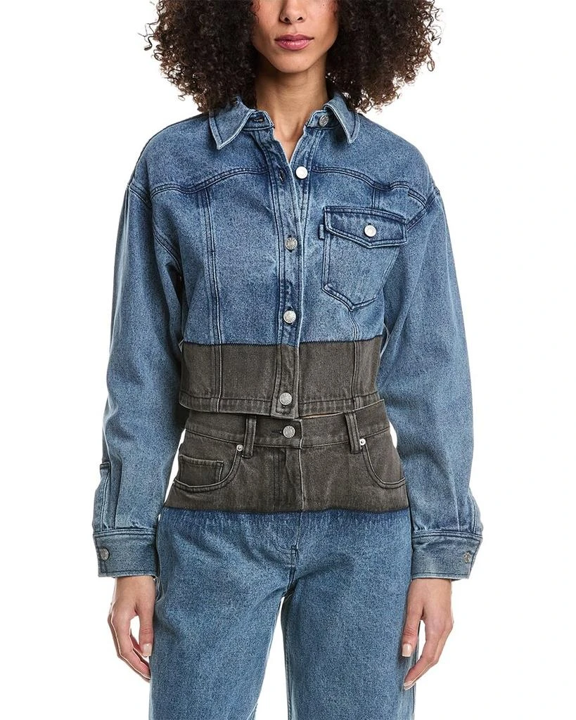 3.1 Phillip Lim Two-Toned Denim Cropped Shirt Jacket