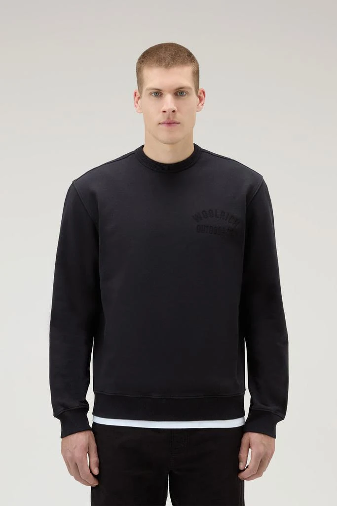 WOOLRICH Crewneck Sweatshirt in Pure Cotton - Men - Blue 1