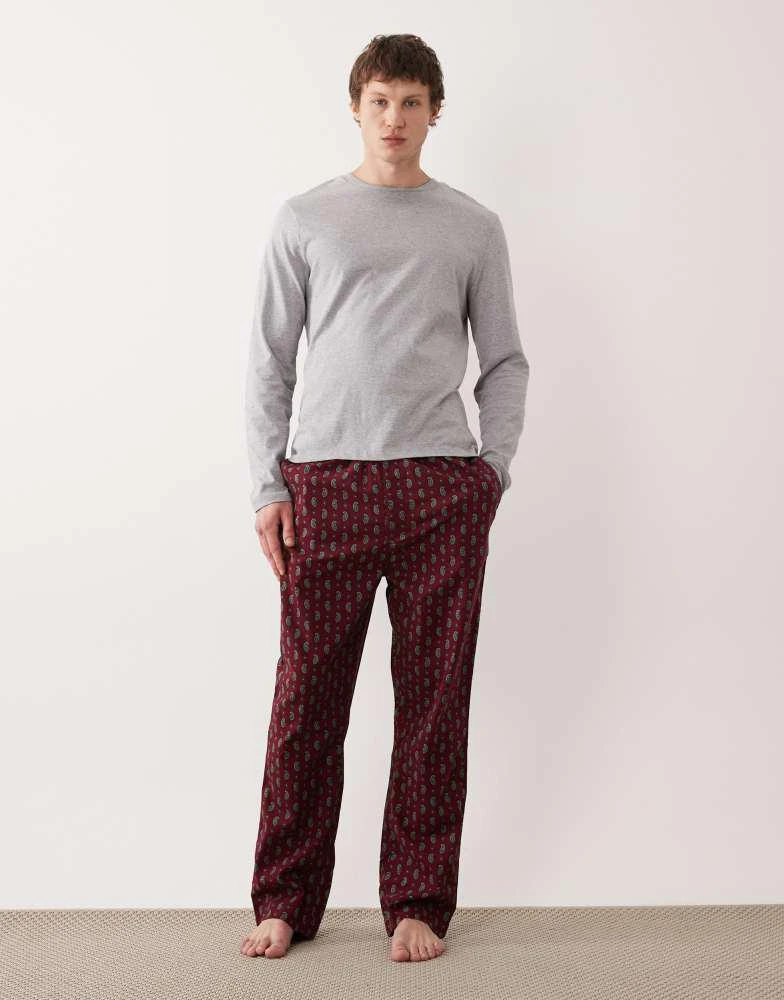 Gant GANT flannel paisley pajama pants in red