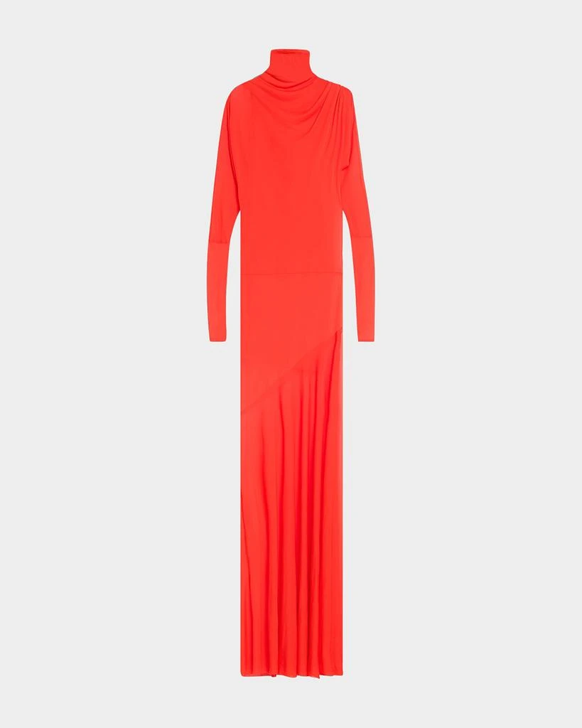 Proenza Schouler Paula Turtleneck Sheer Crepe Jersey Maxi Dress 1