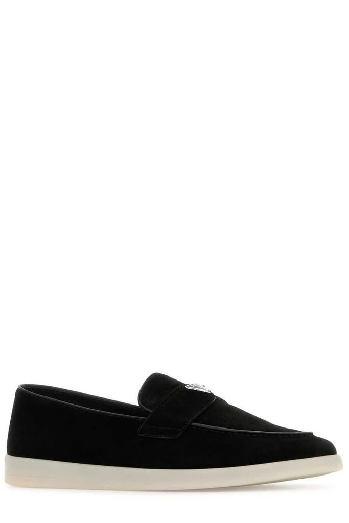 Prada Prada Logo Plaque Almond Toe Loafers 2