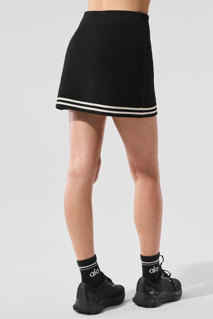 Alo Tennis Club Sweater Knit Skirt - Black/Ivory 3