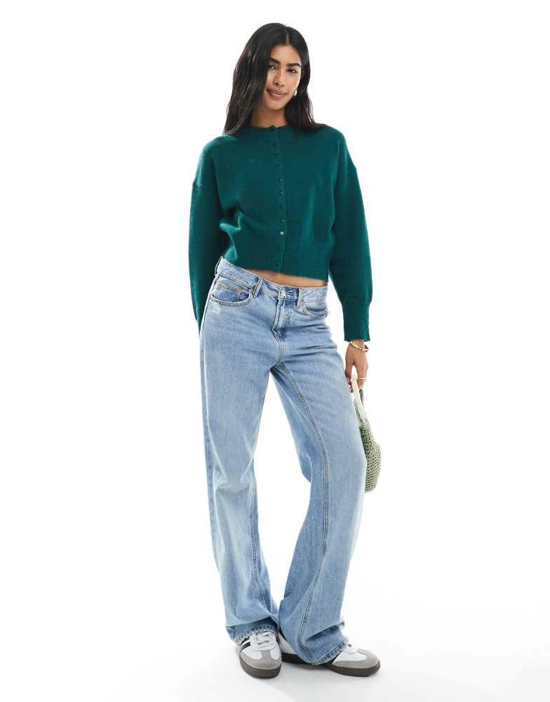 Daisy Street Daisy Street fitted waist cardigan in green 2