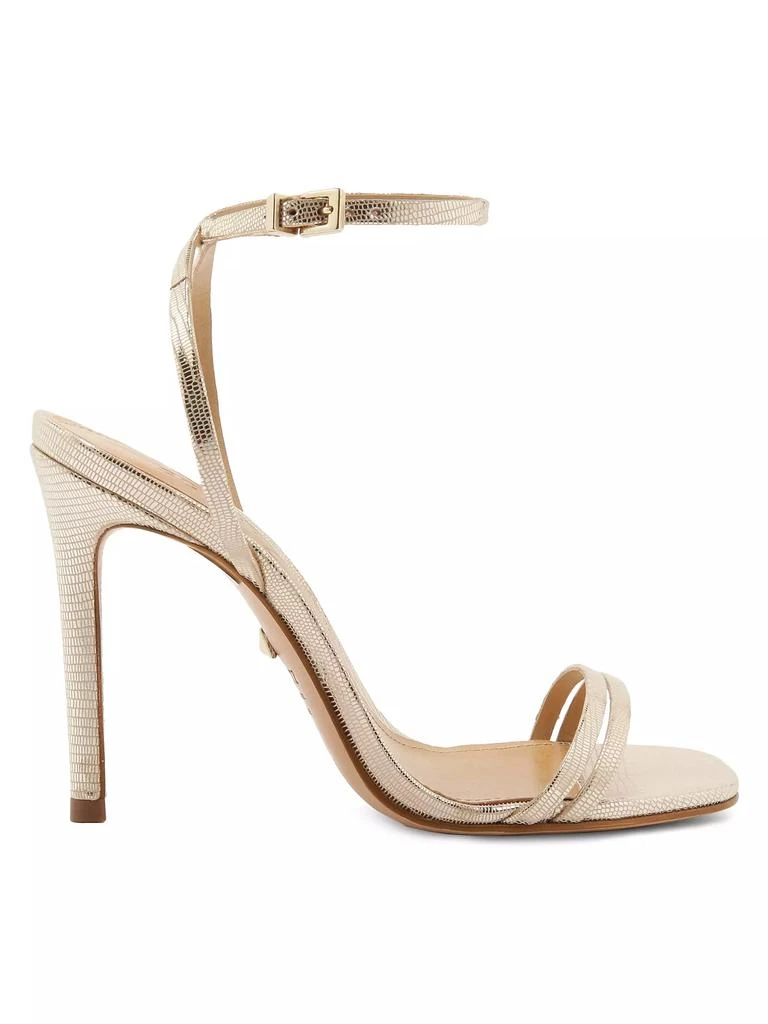 Schutz Altina Metallic Embossed Leather Sandals 1