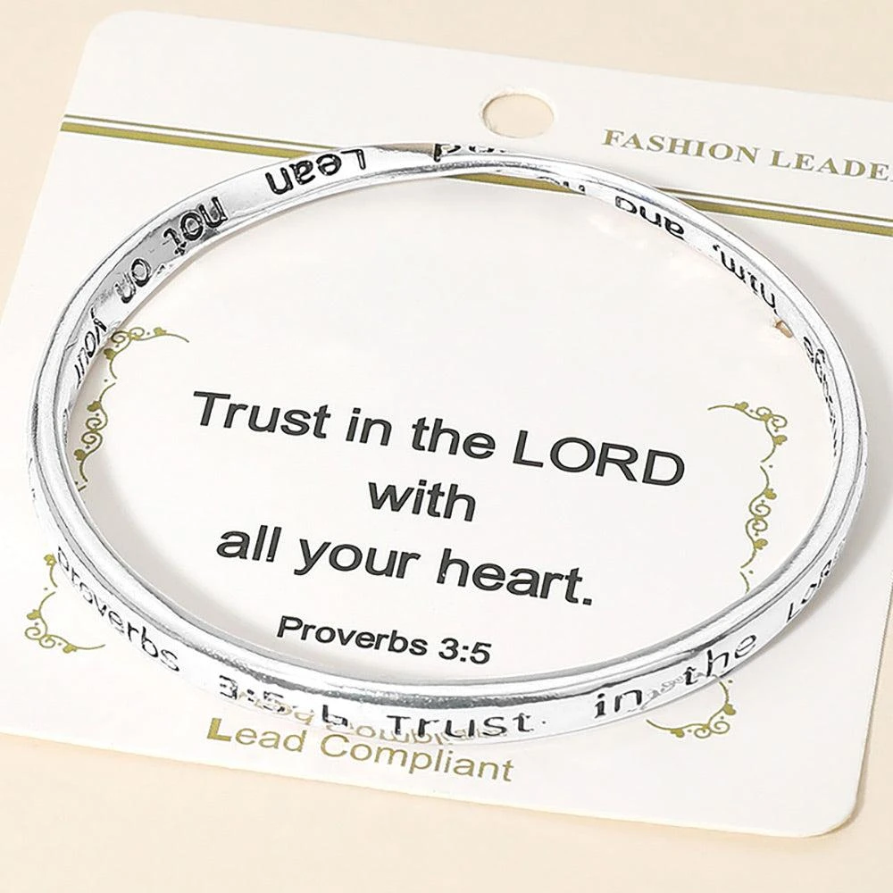 FASHNZFAB Inspirational Religious Message Engraved Bangle Bracelet