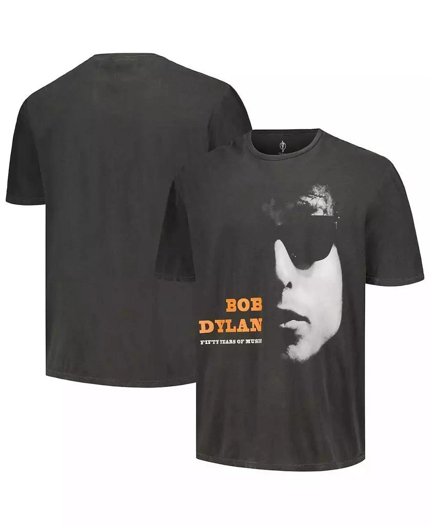 Philcos Men's Black Distressed Bob Dylan 50 Years Washed Graphic T-shirt 1