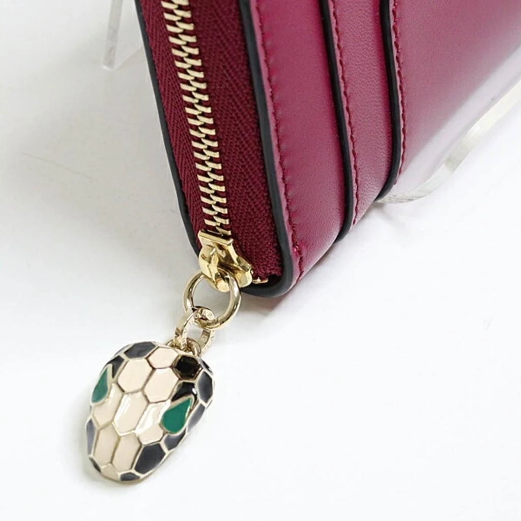 BVLGARI Color Wine Leather Coin Purse/Coin Case (Pre-Owned) 5