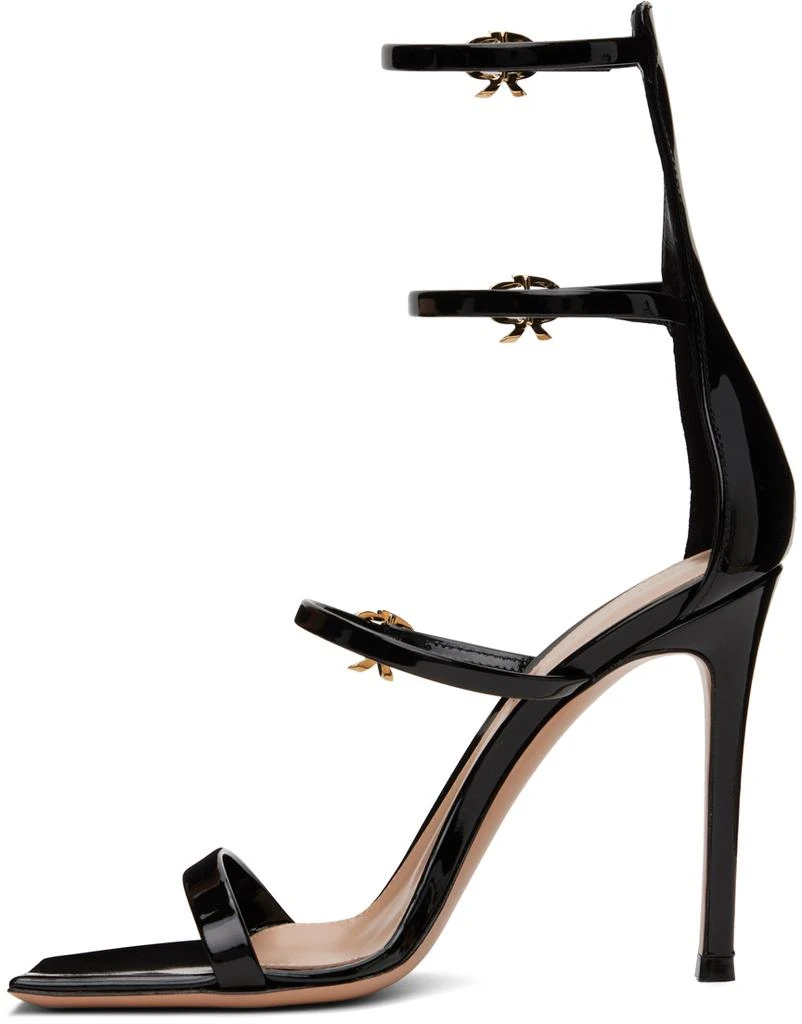 Gianvito Rossi Black Ribbon Uptown Heeled Sandals 3