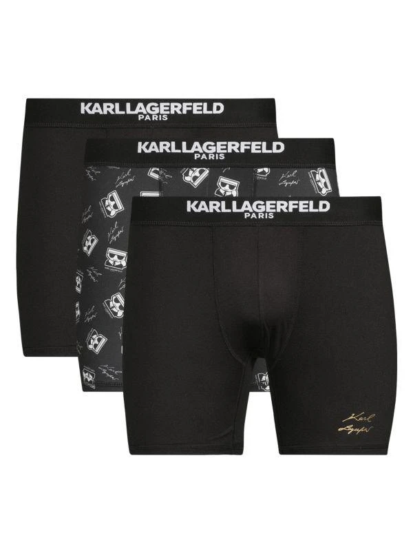 KARL LAGERFELD - Lot De 3 Boxers Homme Tout Élastique Coton Bio - Couleurs Vives Et Confort Absolu