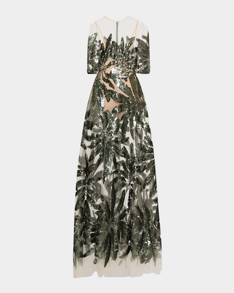 Elie Saab Embroidered Tulle Illusion Gown 1