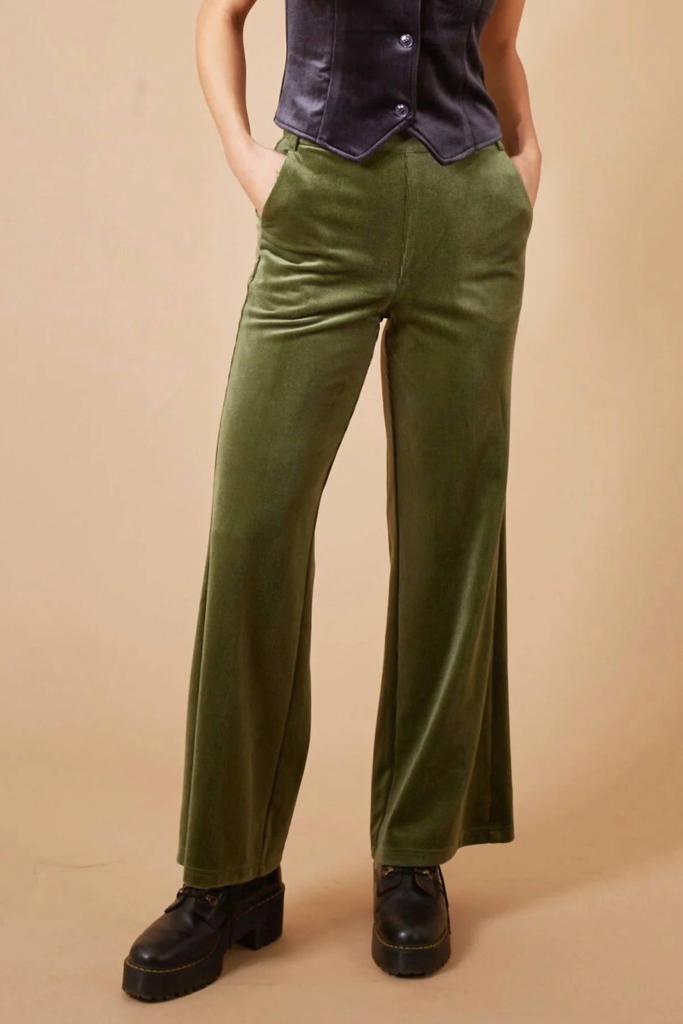 Traffic People Corduroy Clan Trouser In Moss