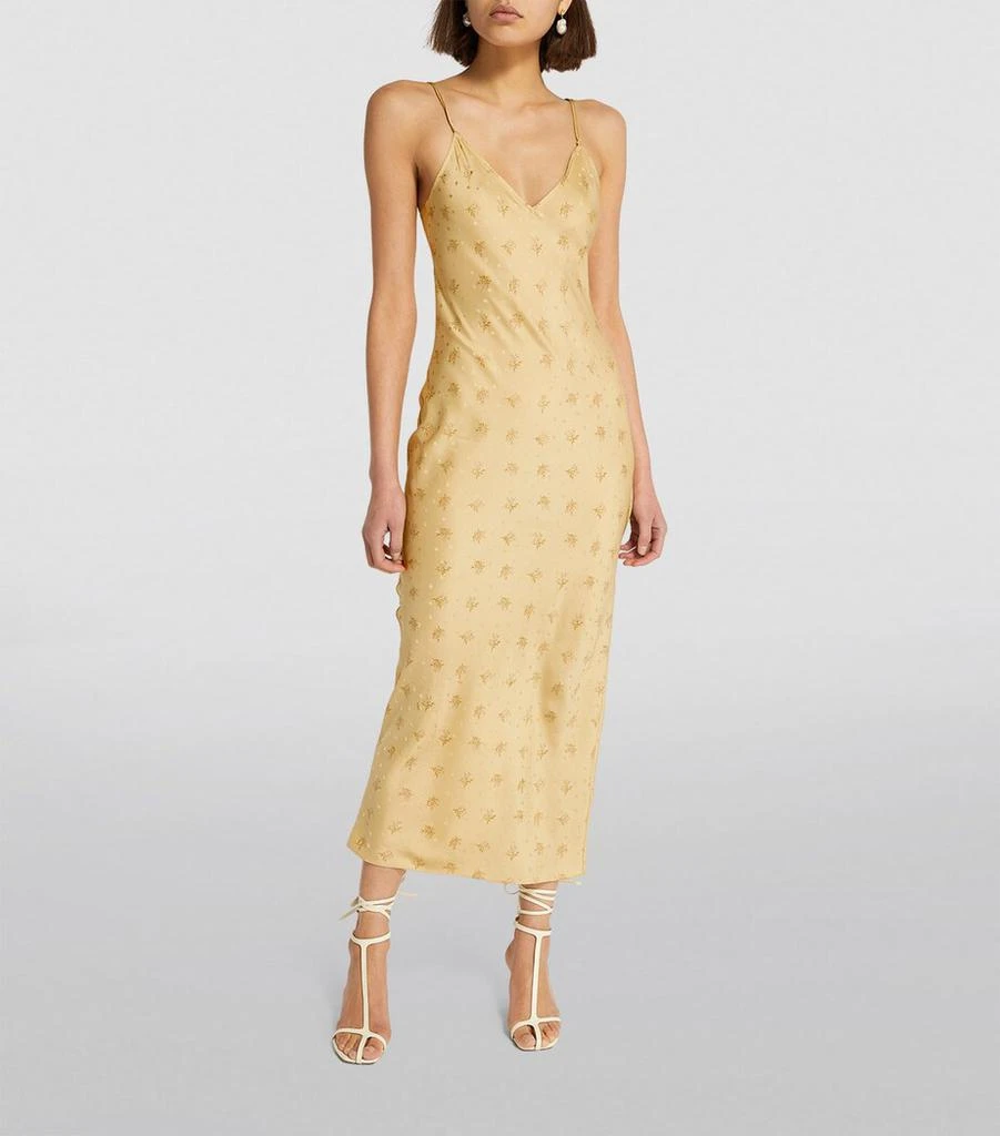 FRAME Silk V-Neck Slip Dress 3