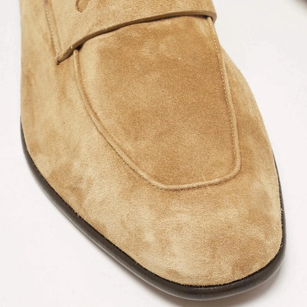 Ermenegildo Zegna Ermenegildo Zegna Tan Suede Penny Loafers  display picture 3