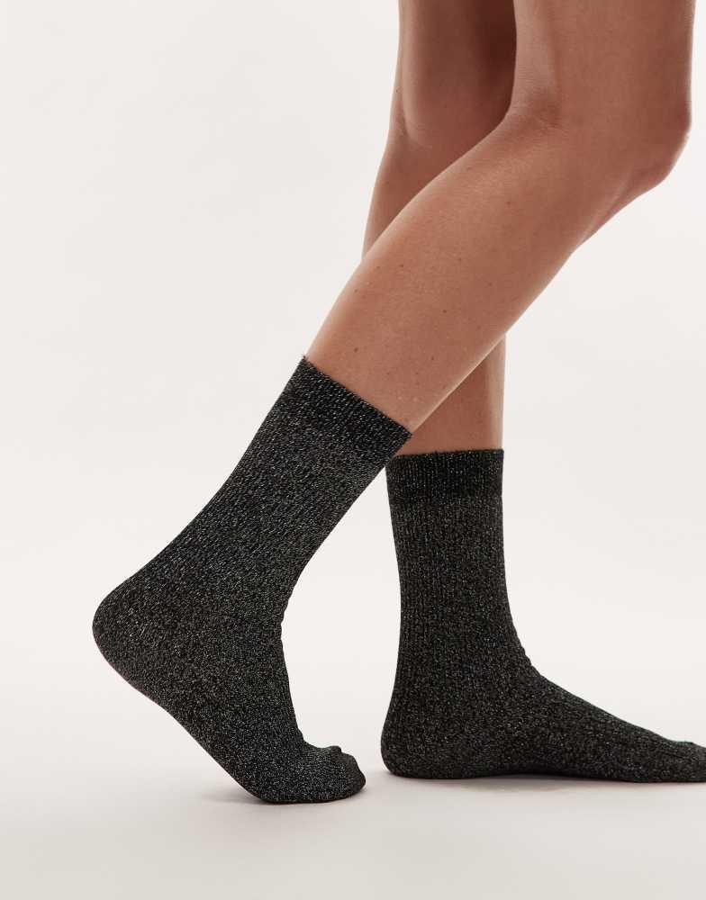 ARKET ARKET glitter stretch socks in black