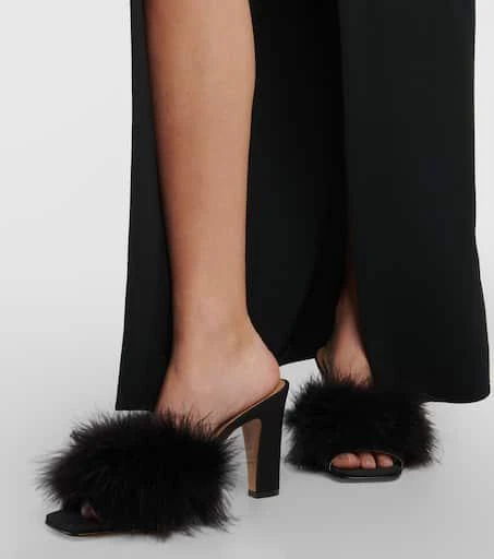 MAISON MARGIELA Feather-embellished mules 4