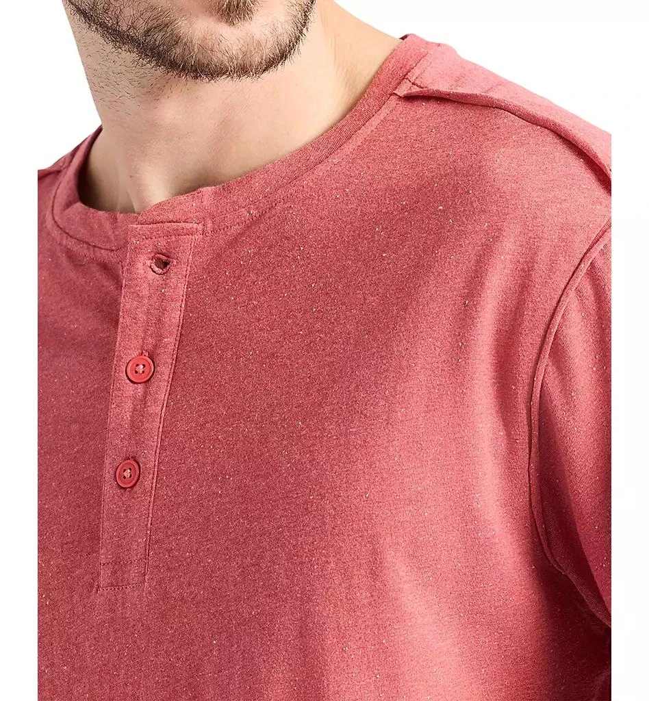 BUFFALO David Bitton Men's Kitform Short Sleeve Speckled Jersey Henley 6